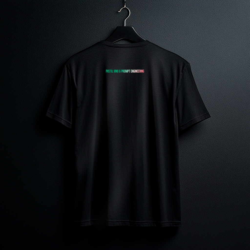 Nome do produto: Camiseta Pima - ⁠PASTA, VINO & PROMPT ENGINEERING