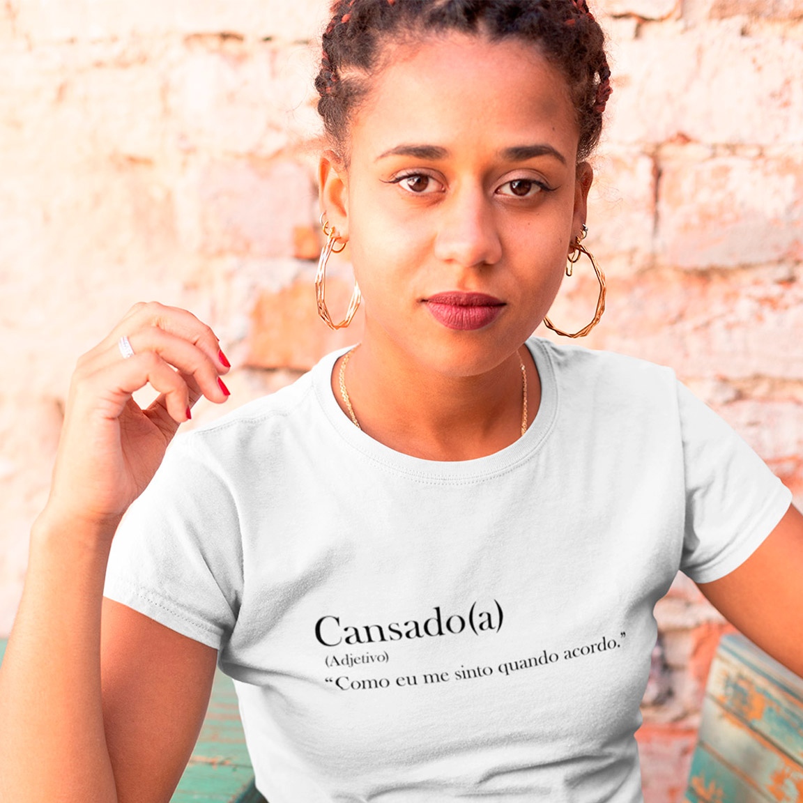 Nome do produto: Baby Look Cansado Dicionário - White