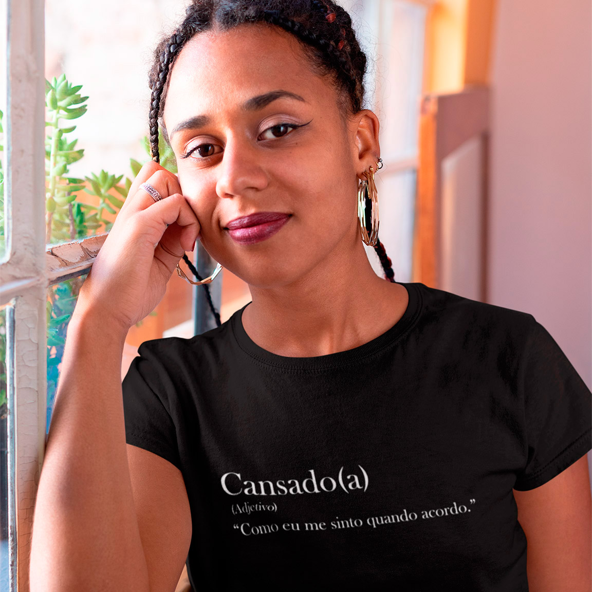 Nome do produto: Baby Look Cansado Dicionário - Black