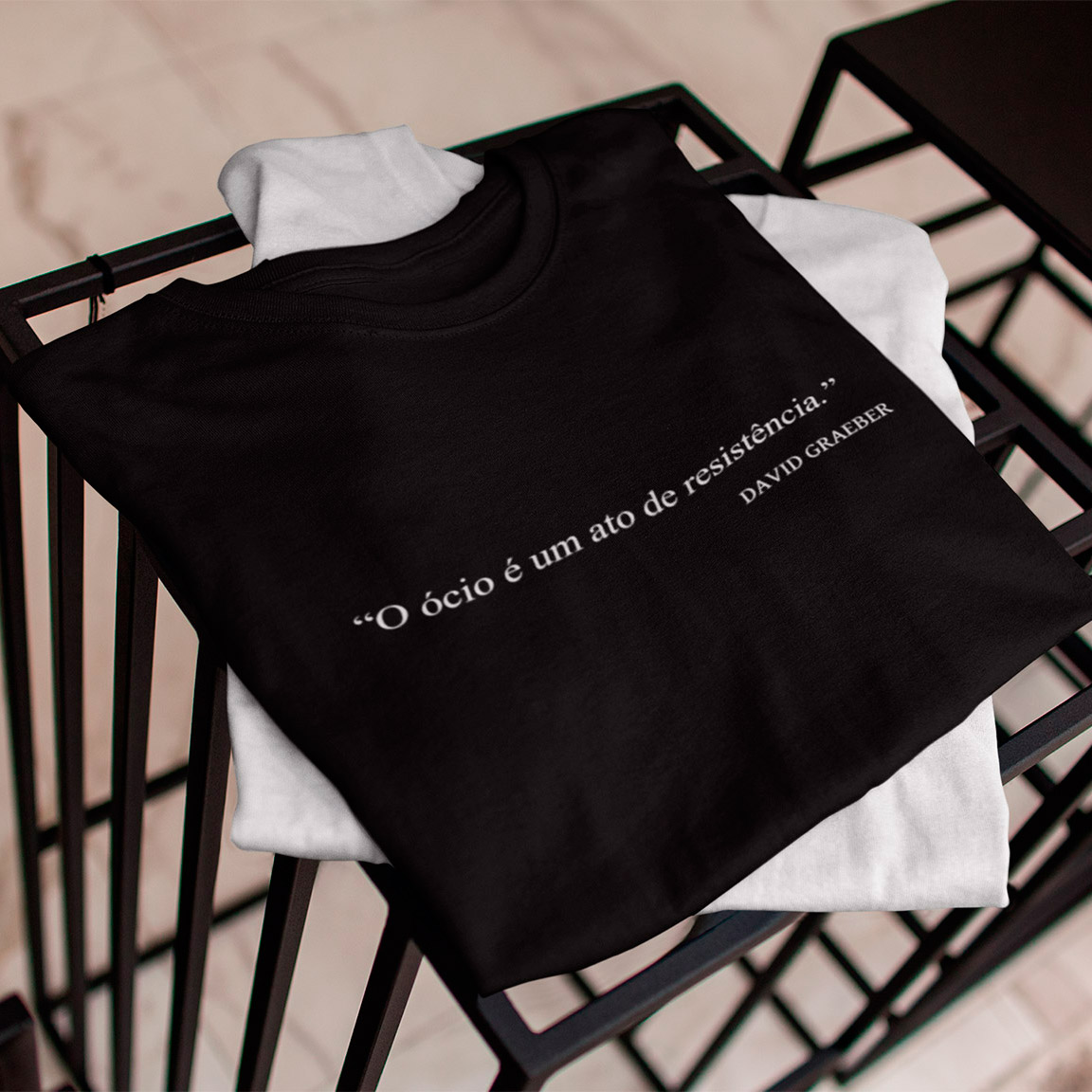 Nome do produto: T-Shirt Ócio É Resistência - Black