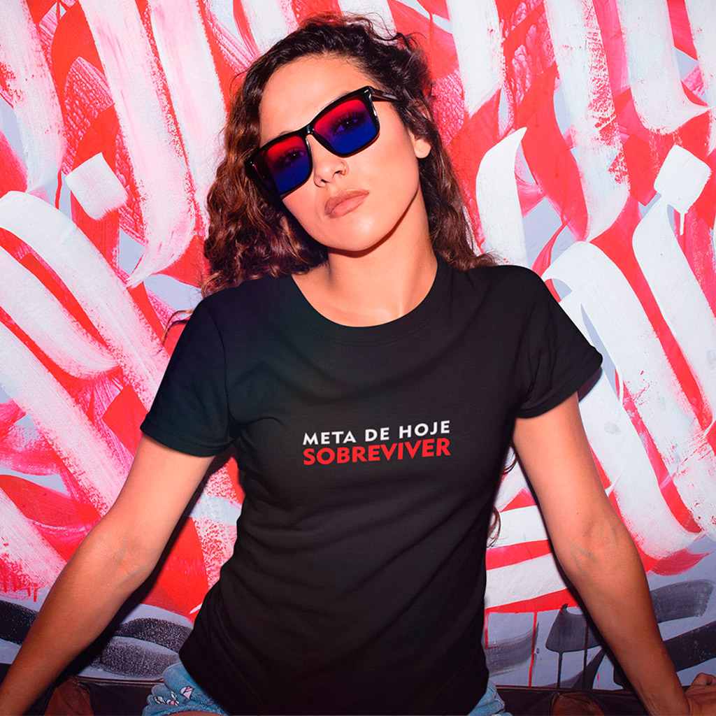 Nome do produto: Baby Look Meta Sobreviver - Black