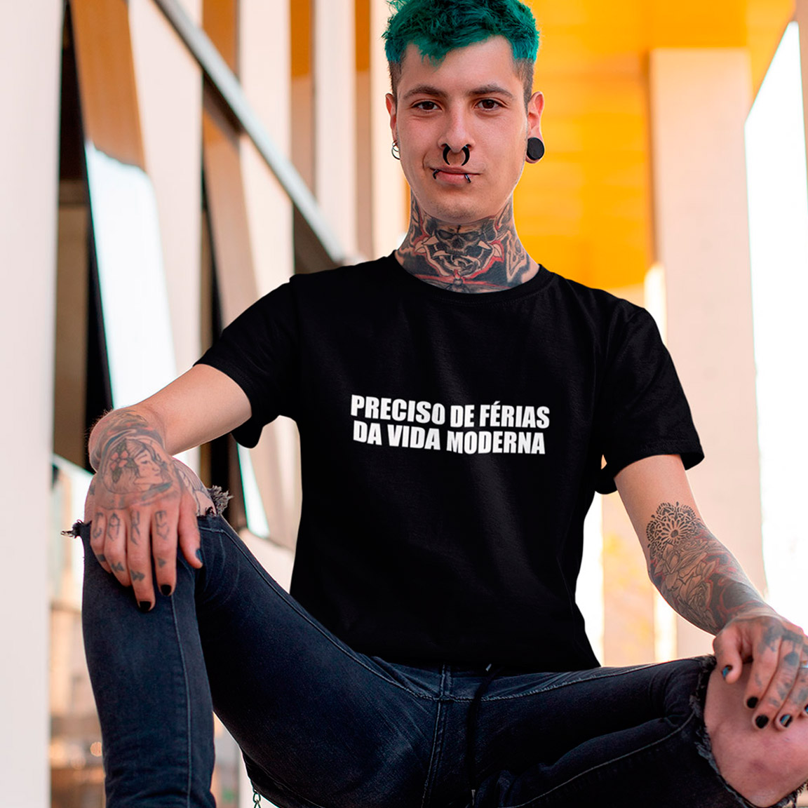 Nome do produto: T-Shirt Preciso De Férias - Black