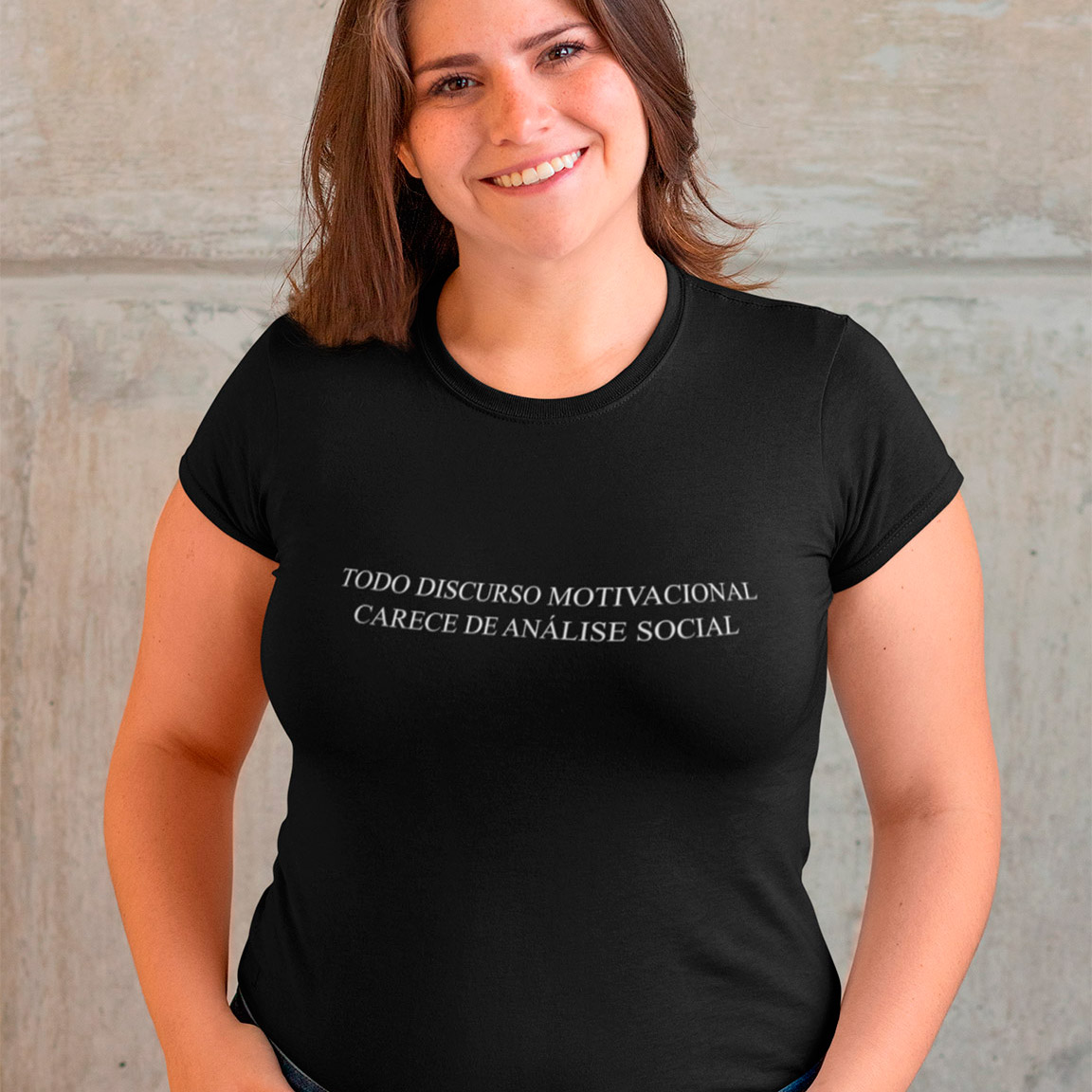 Nome do produto: Baby Look Discurso Motivacional - Black