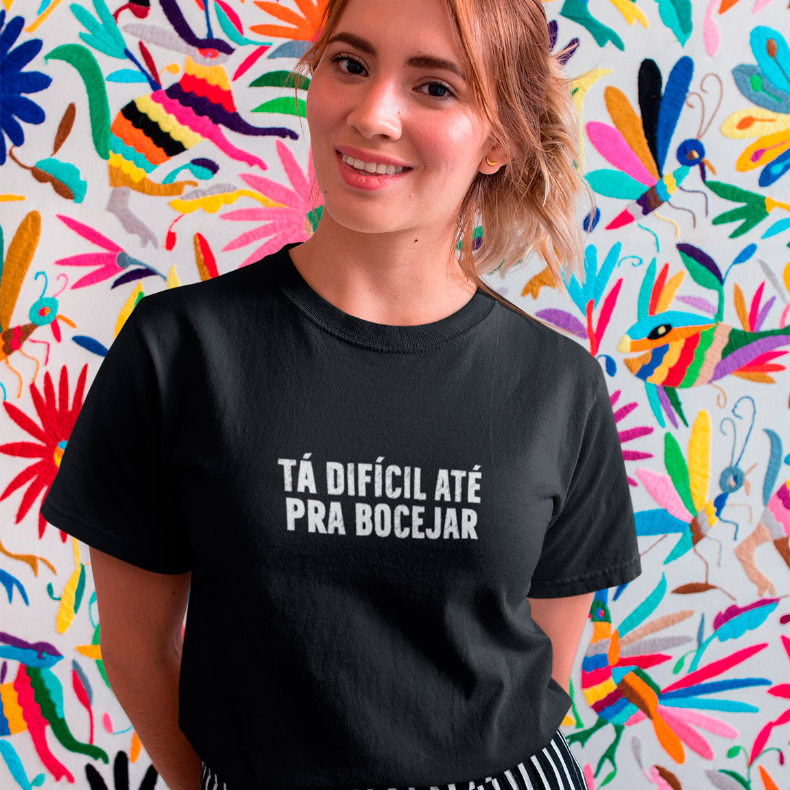 Nome do produto: Baby Look Difícil Bocejar - Black