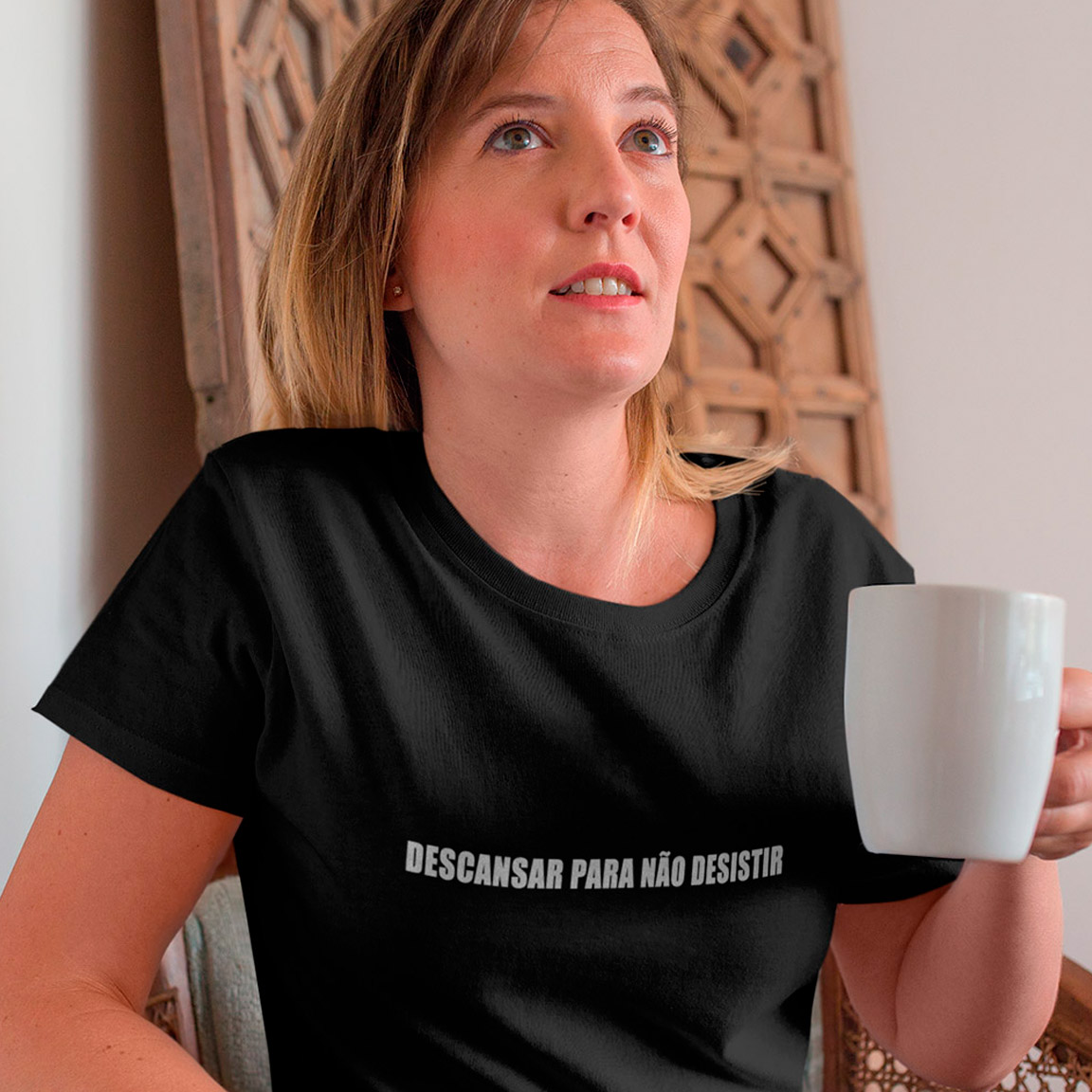 Nome do produto: Baby Look Descansar Para Não Desistir - Black