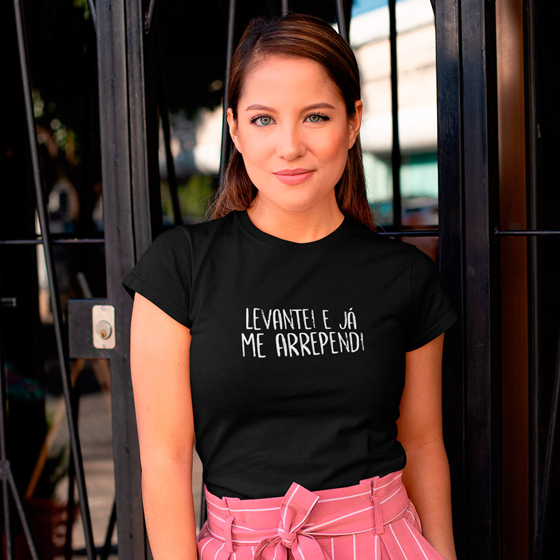 Nome do produto: Baby Look Levantei E Já Me Arrependi - Black