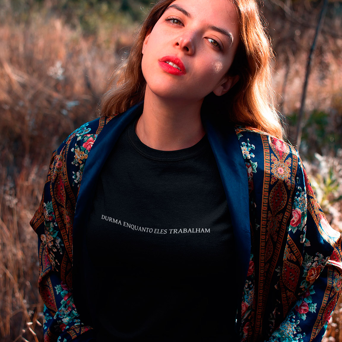 Nome do produto: Baby Look Durma Enquanto Eles Trabalham - Black