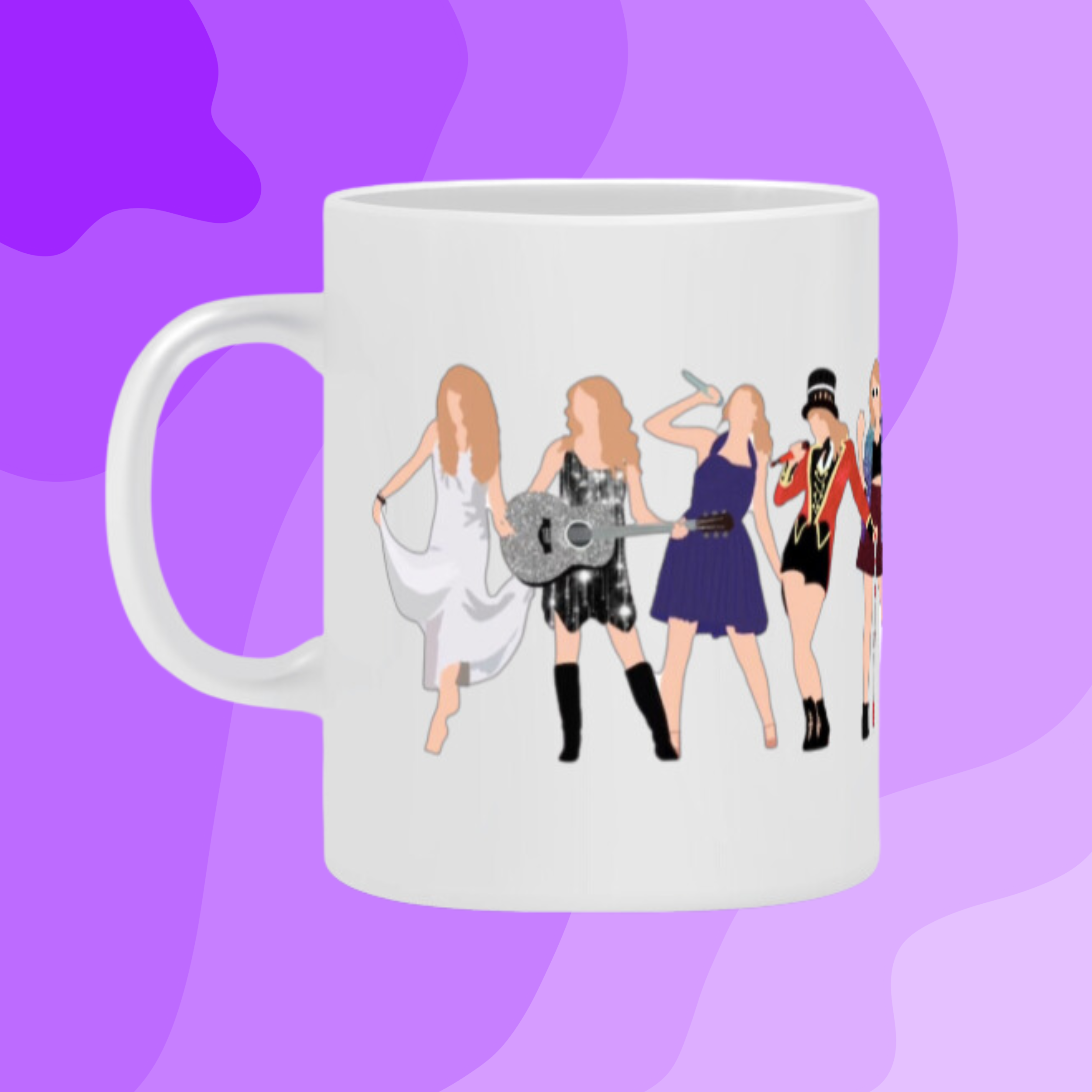 Nome do produto: Caneca TayTay Todas as Eras - Fundo Branco 