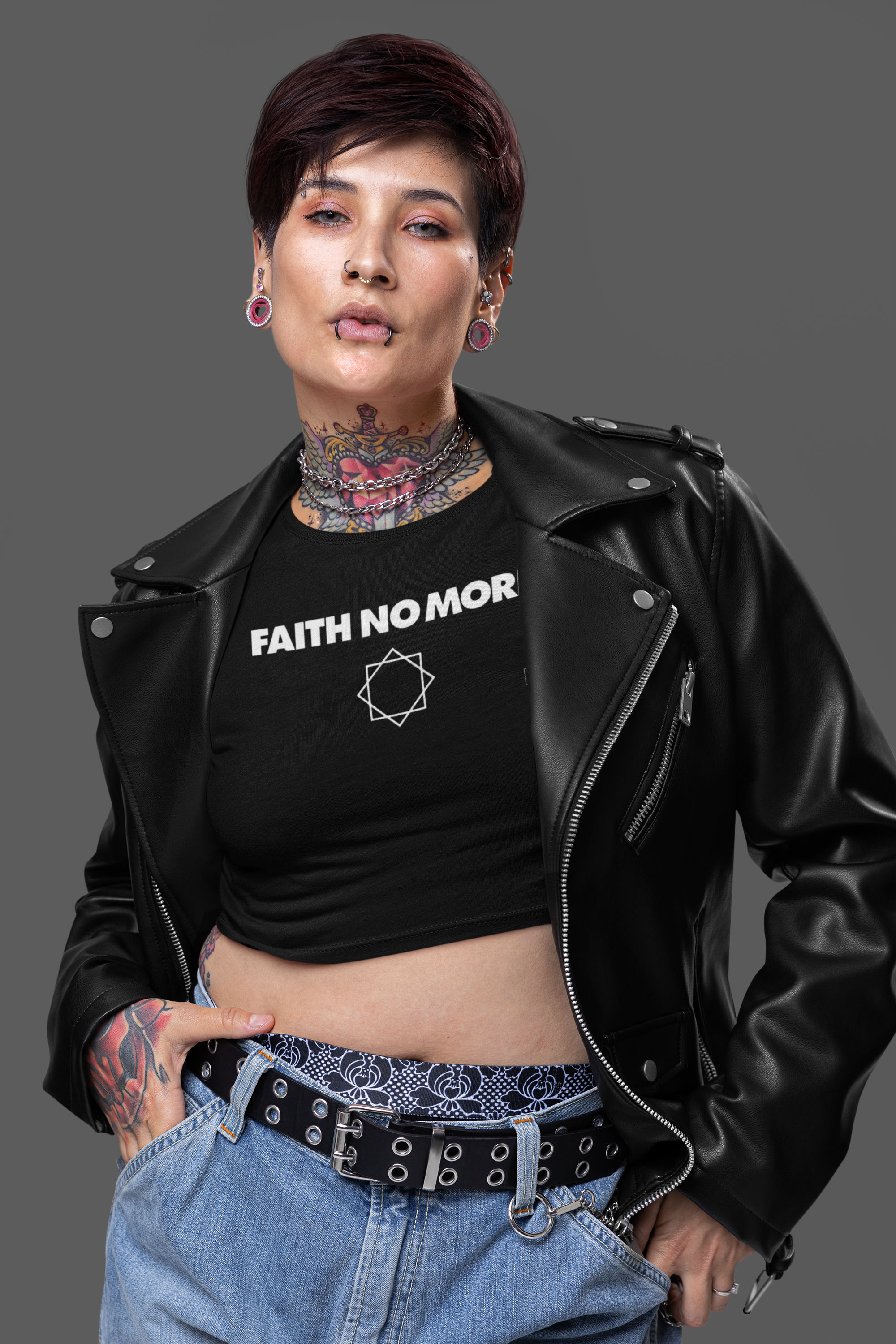 Nome do produto: CROPPED FAITH NO MORE LOGO