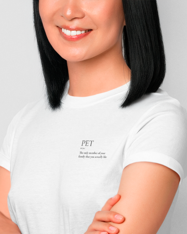 T-shirt Babylook PET com Frase | Estilo Minimalista para Pet Lovers