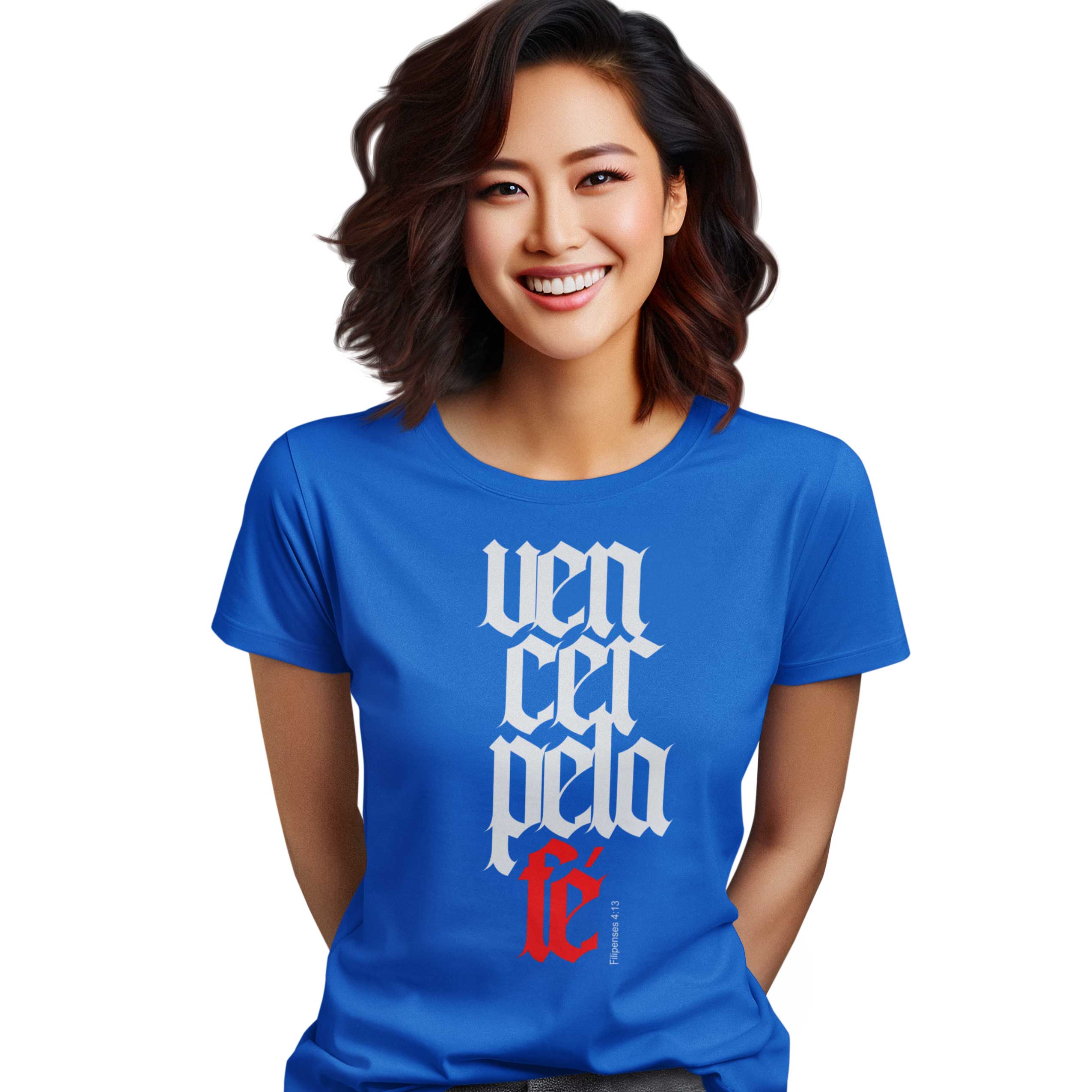 Camiseta Cristã Vencer pela Fé | Baby Long Quality