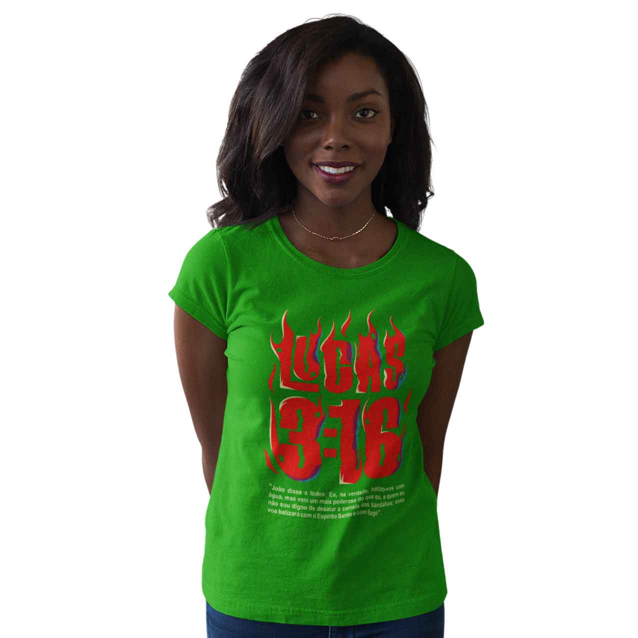 Camiseta Cristã Lucas 3:16 | Baby Long Quality