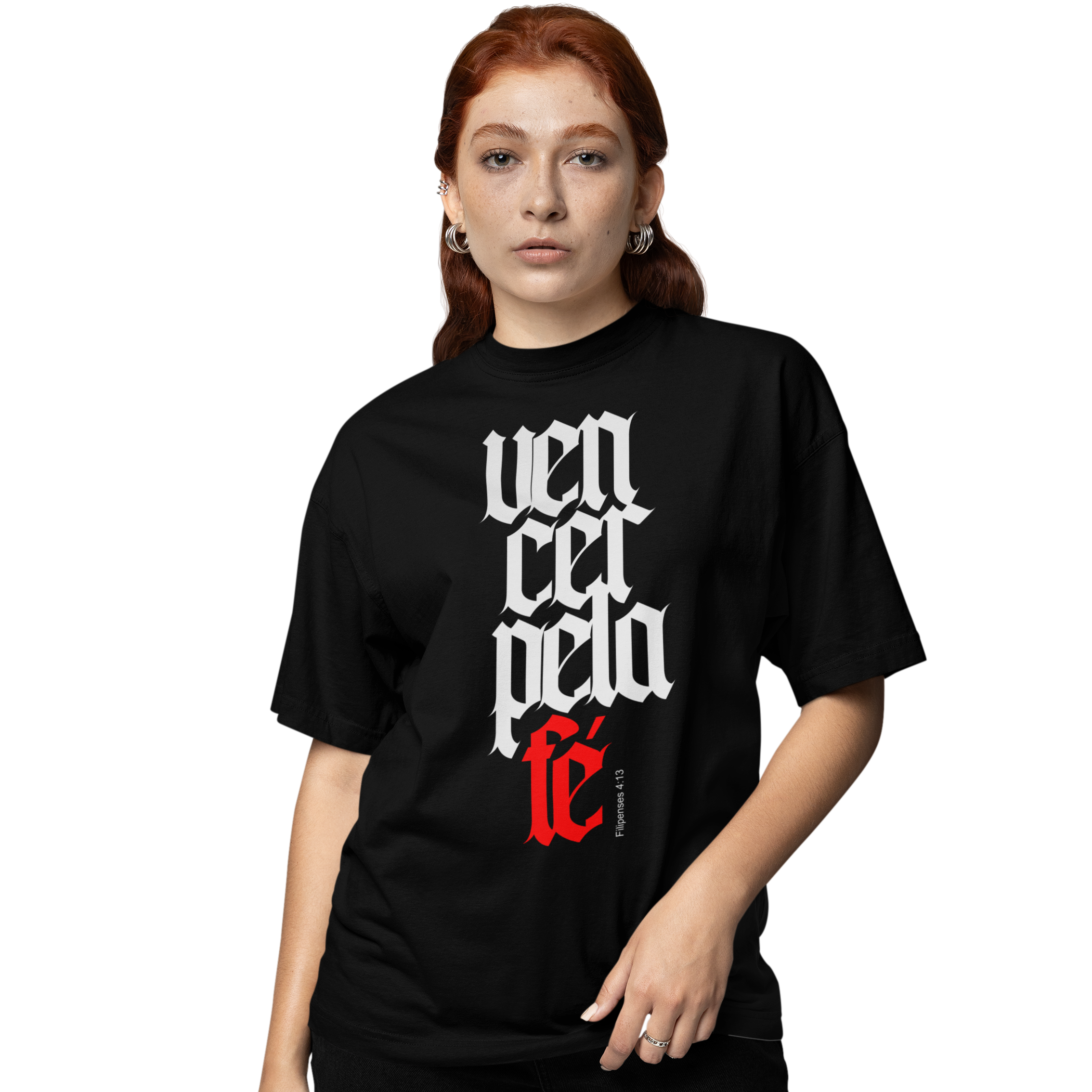 Camiseta Oversized (Frente) - Vencer pela Fé