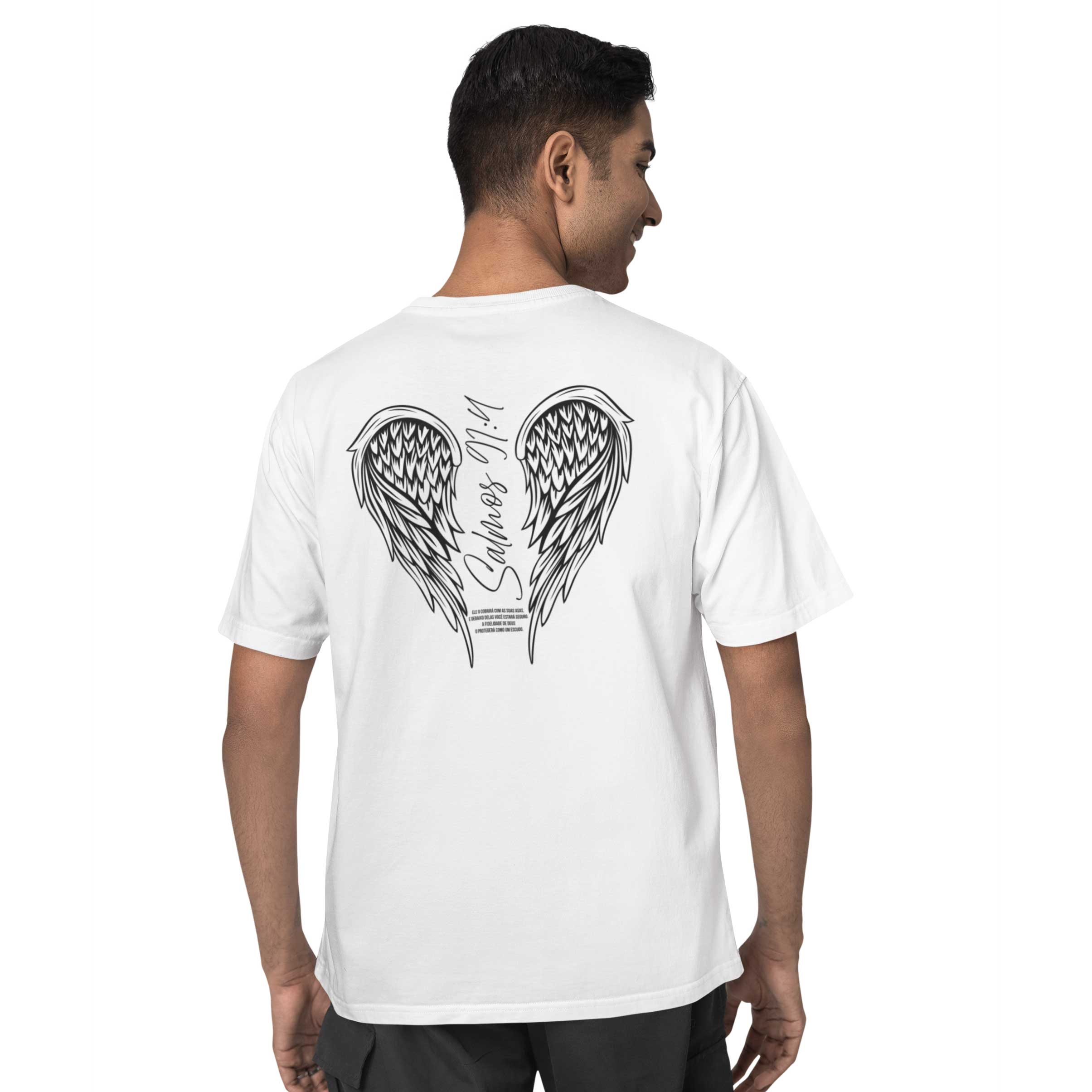 Camiseta Cristã Salmos 91:4 | Oversized