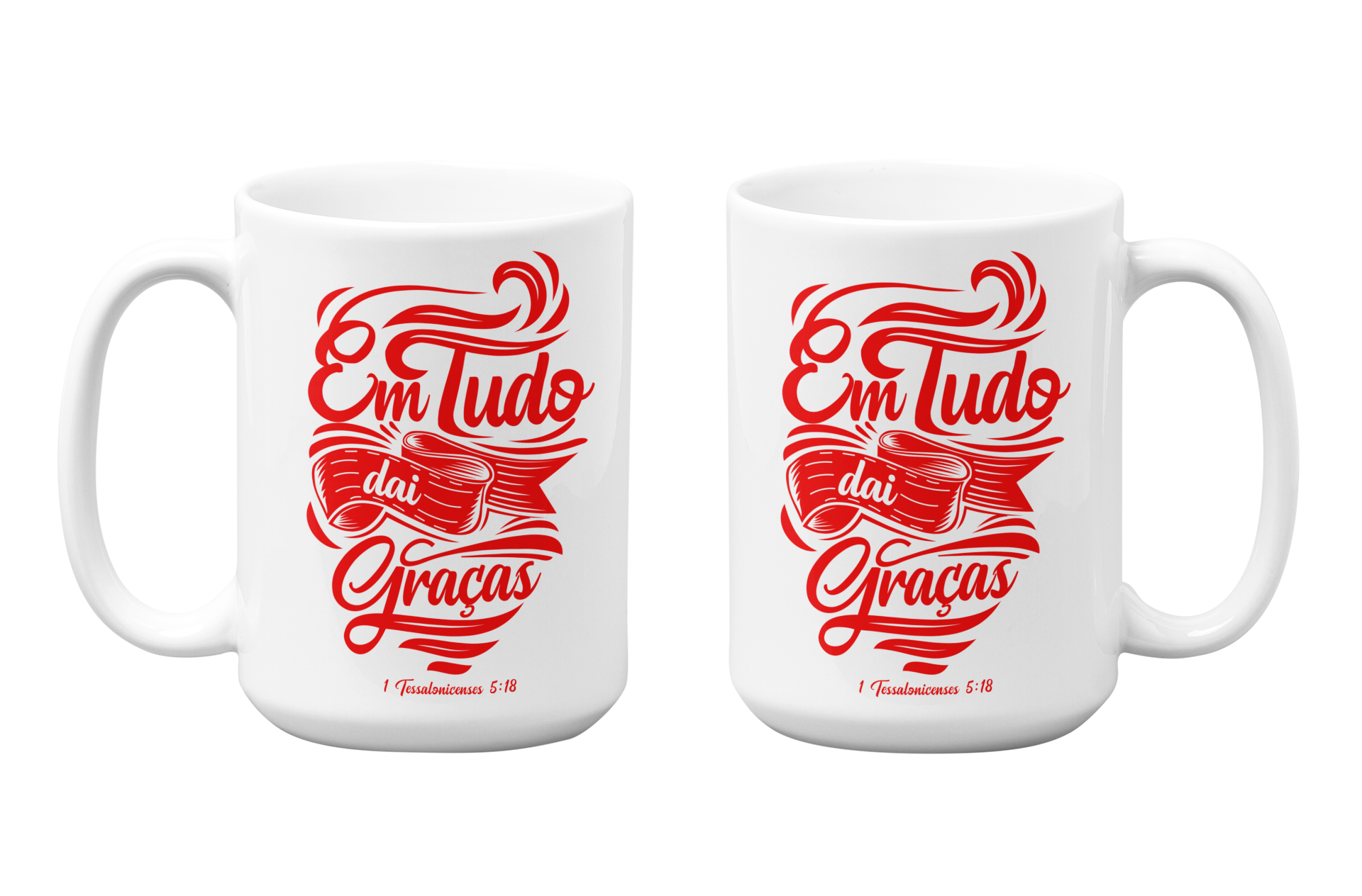 Caneca Personalizada Cristã | Em tudo daí Graças