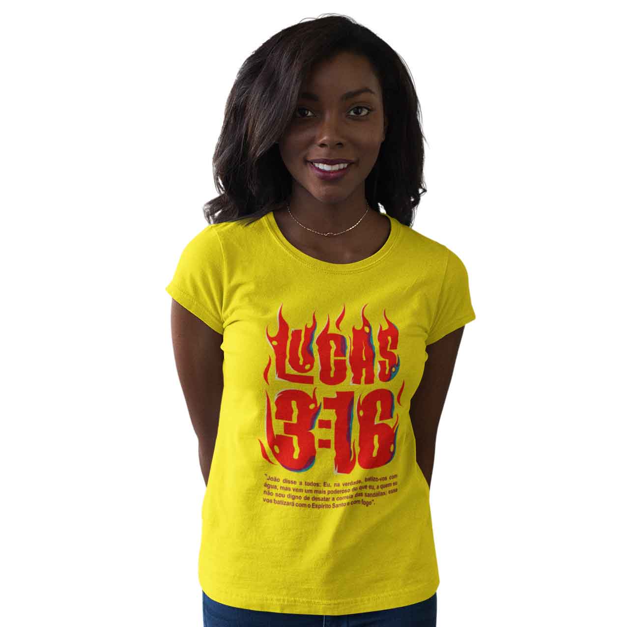 Camiseta Cristã Lucas 3:16 | Baby Long Quality