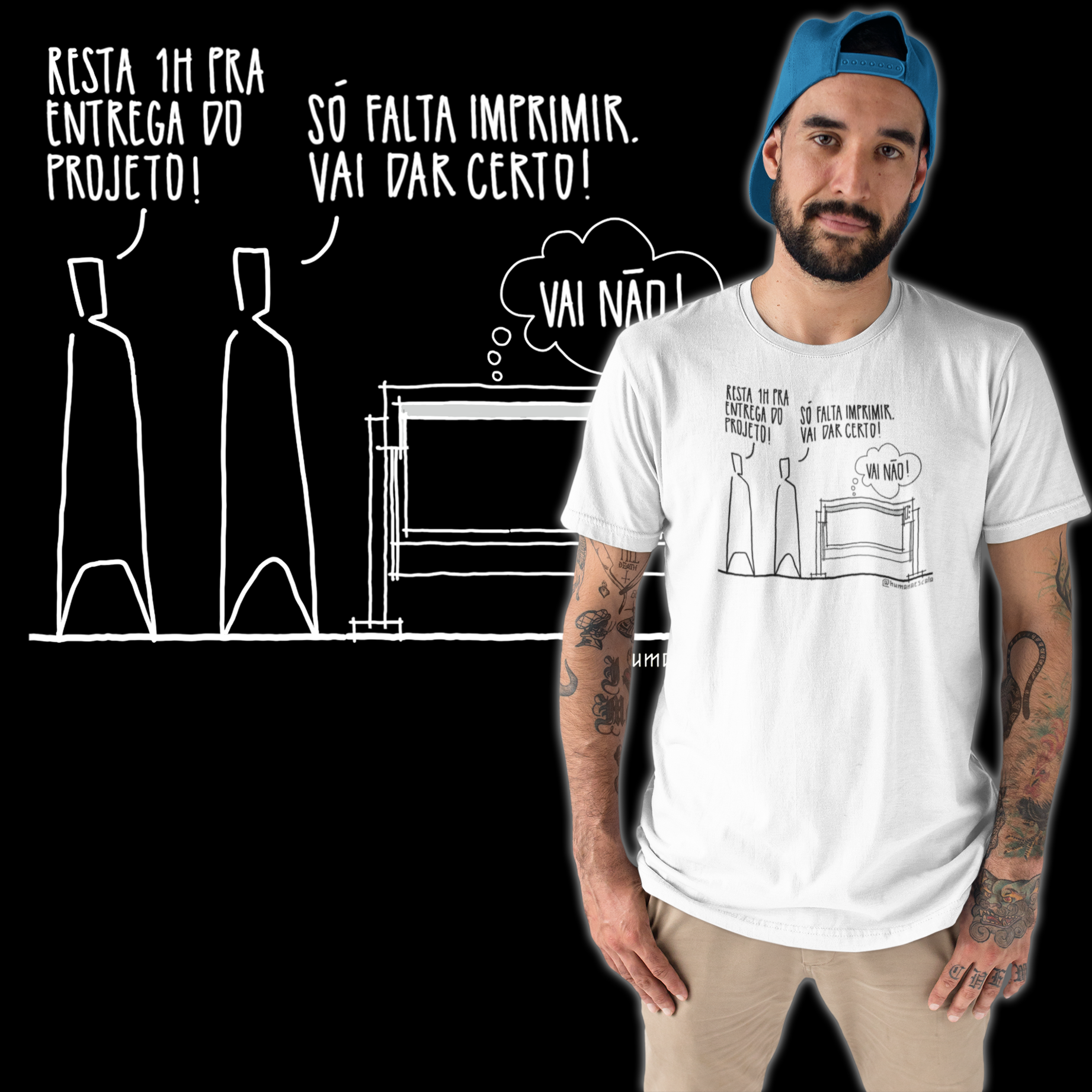 Camiseta Unissex Branca - Vai não!