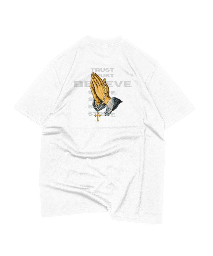 Nome do produto: Camiseta Oversized Believe Branca
