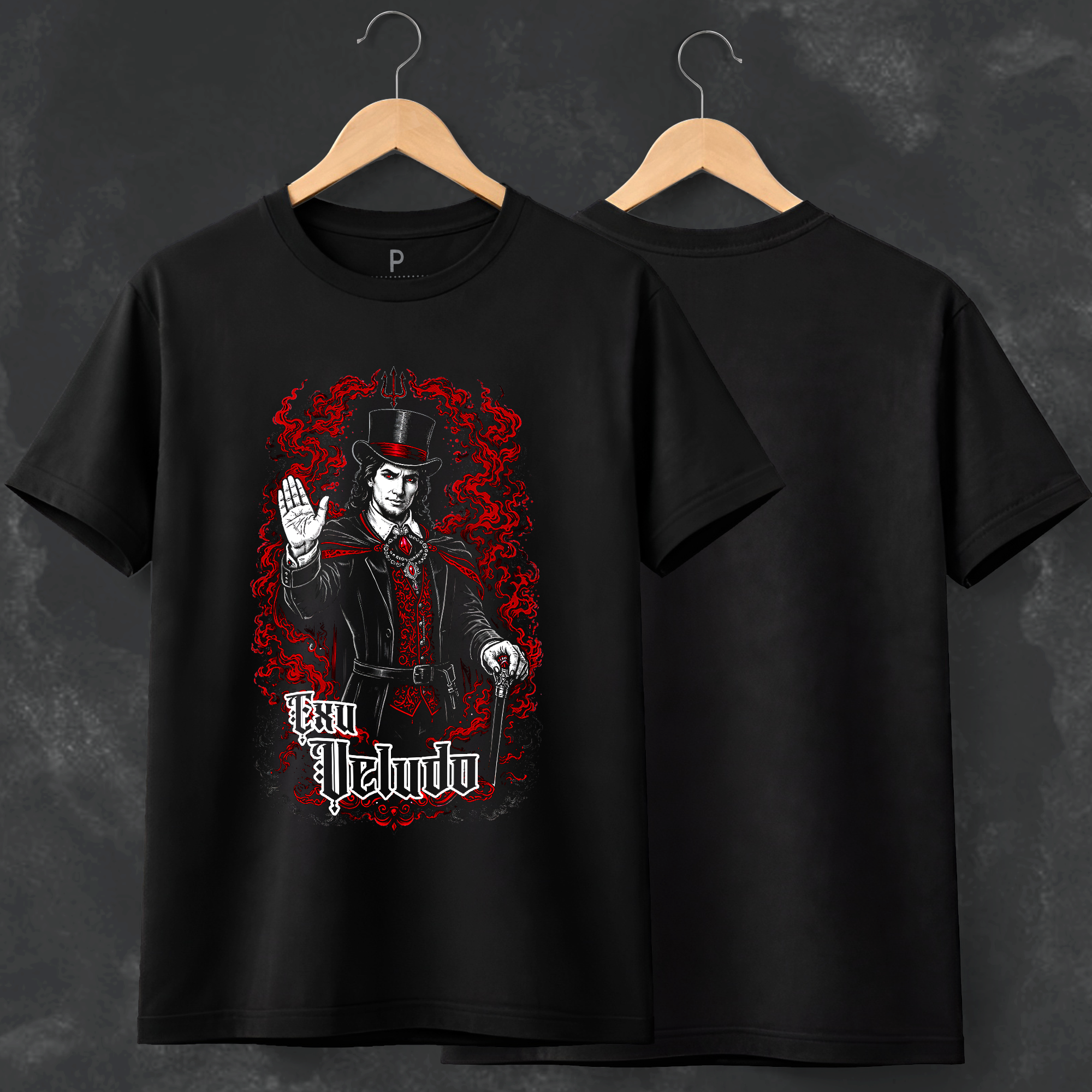 Camiseta Exu Veludo - Preta