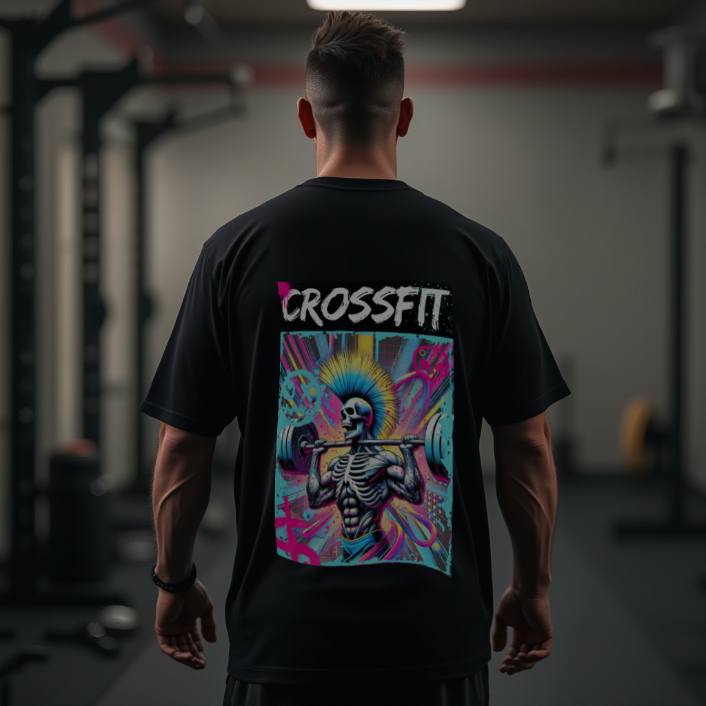 Nome do produto: Camiseta Oversized Black Estampa Skull Collor