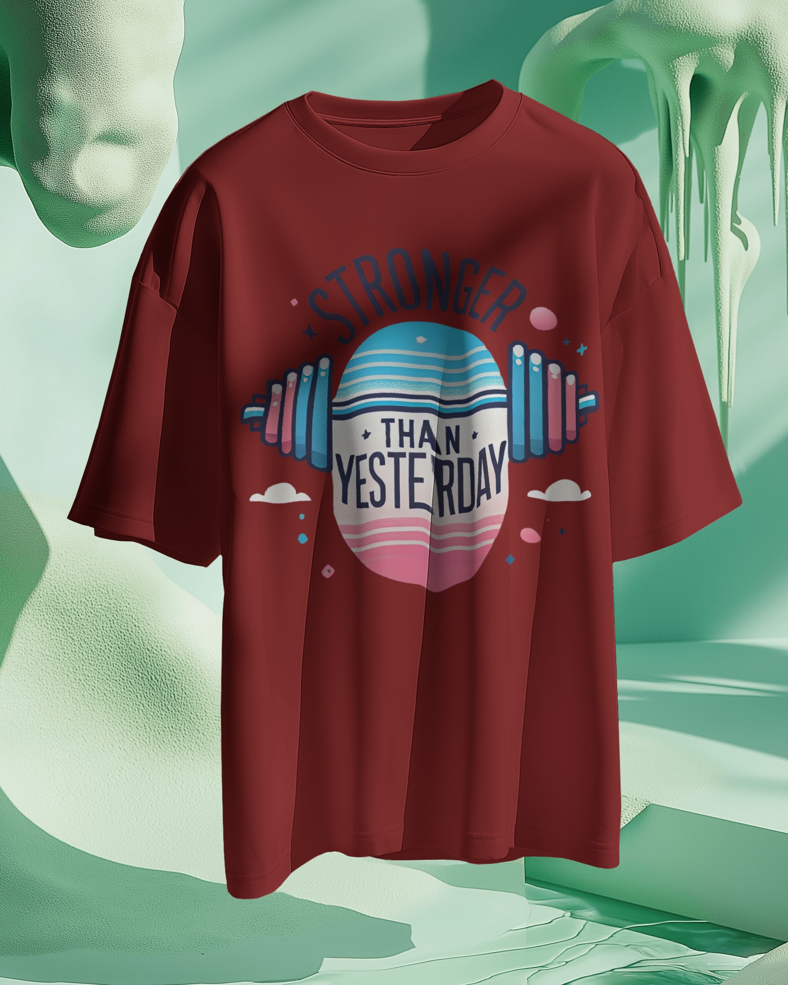 Nome do produto: Camiseta Oversized Barbell Vinho