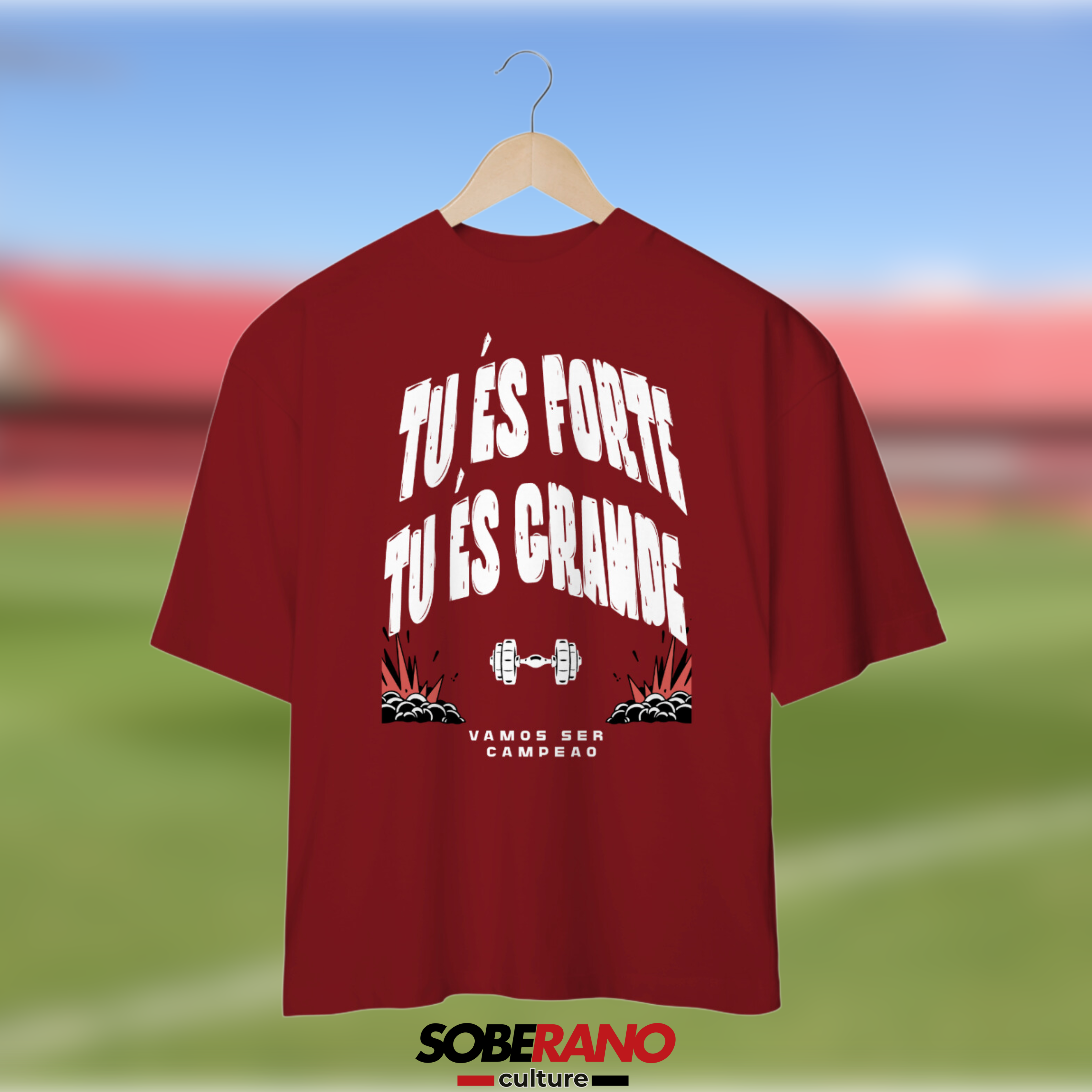 Camisa Oversize Soberano Culture TU ÉS FORTE TU ÉS GRANDE ESCURO - 