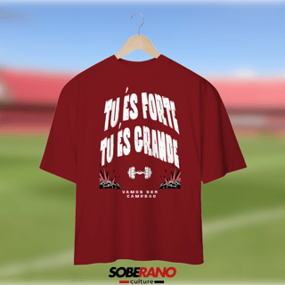 Camisa Oversize Soberano Culture TU ÉS FORTE TU ÉS GRANDE ESCURO - 