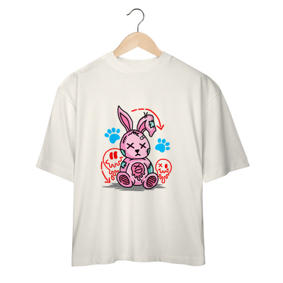 Nome do produto: Camiseta Oversize coelhinho rosa 
