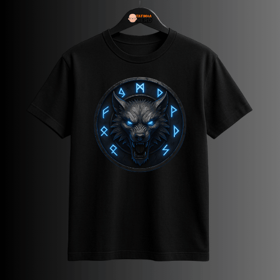 Camiseta medalhão lobo branco - inspirado The Witcher