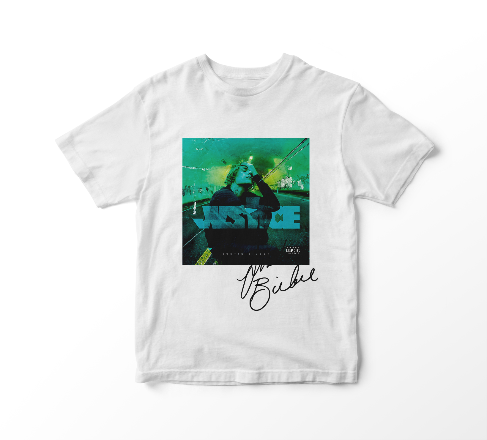 Nome do produto: Camiseta Justin Bieber - Justice Album Cover (branca)