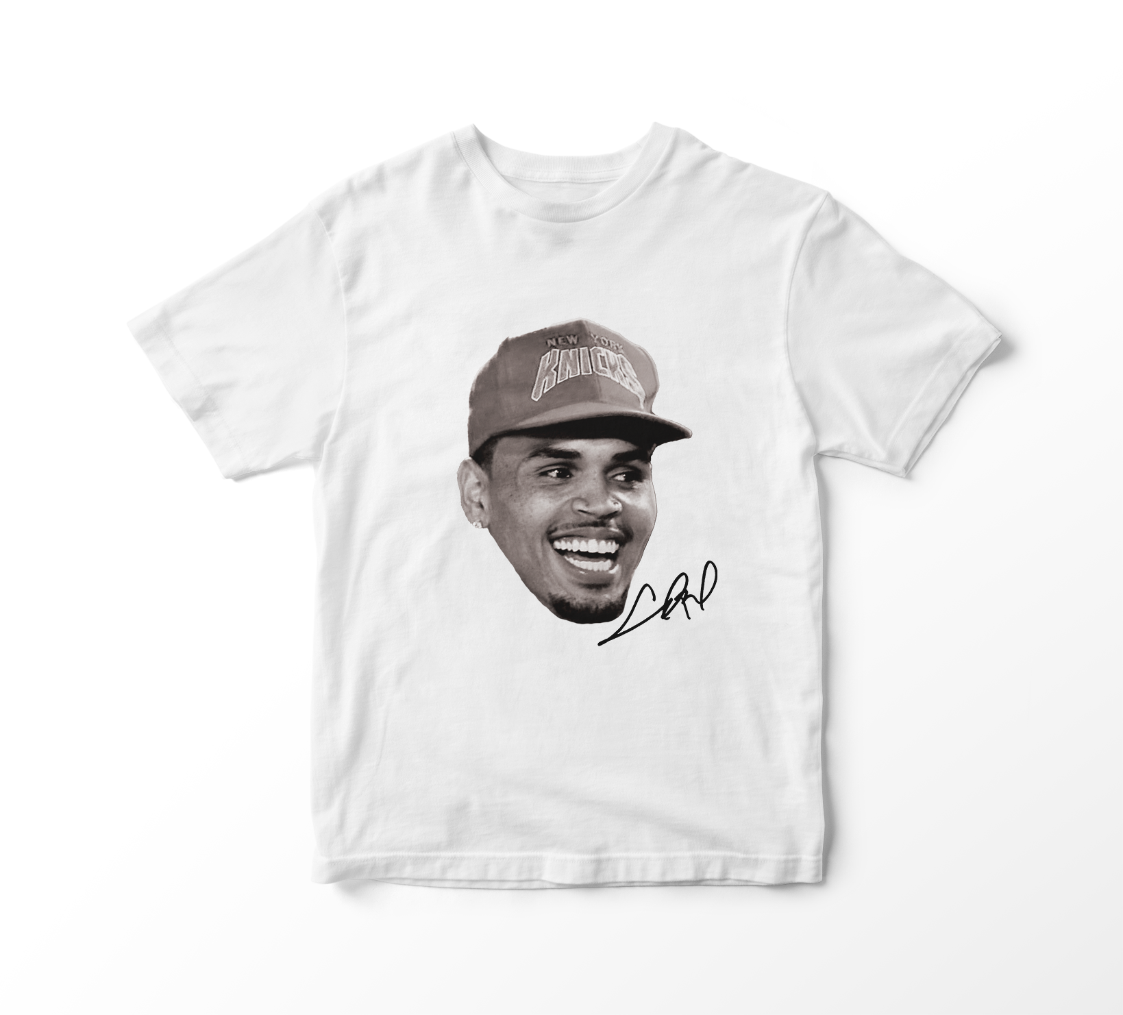 Nome do produto: Camiseta Chris Brown - Faces (branca)