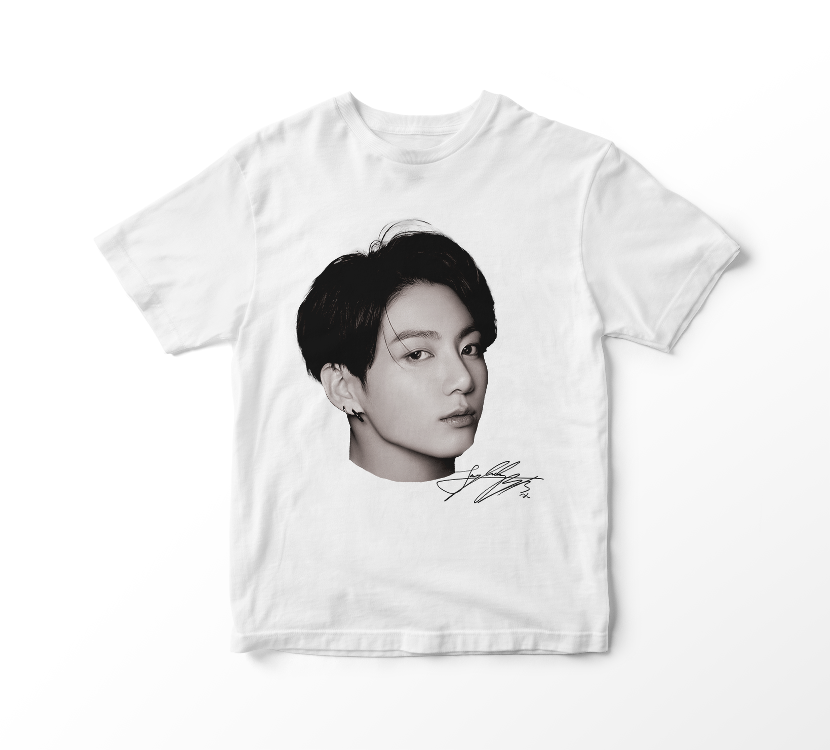 Nome do produto: Camiseta BTS - Jung Kook Faces (branca)