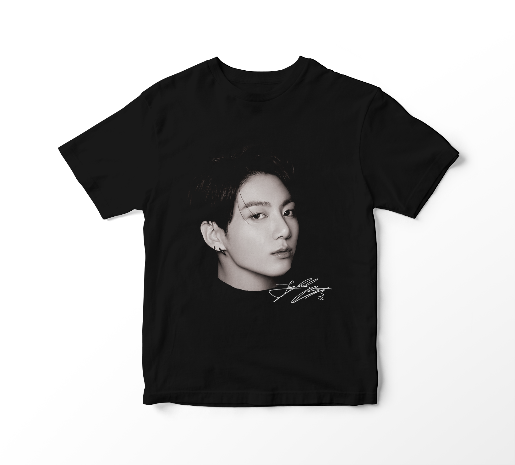 Nome do produto: Camiseta BTS - Jung Kook Faces (preta)