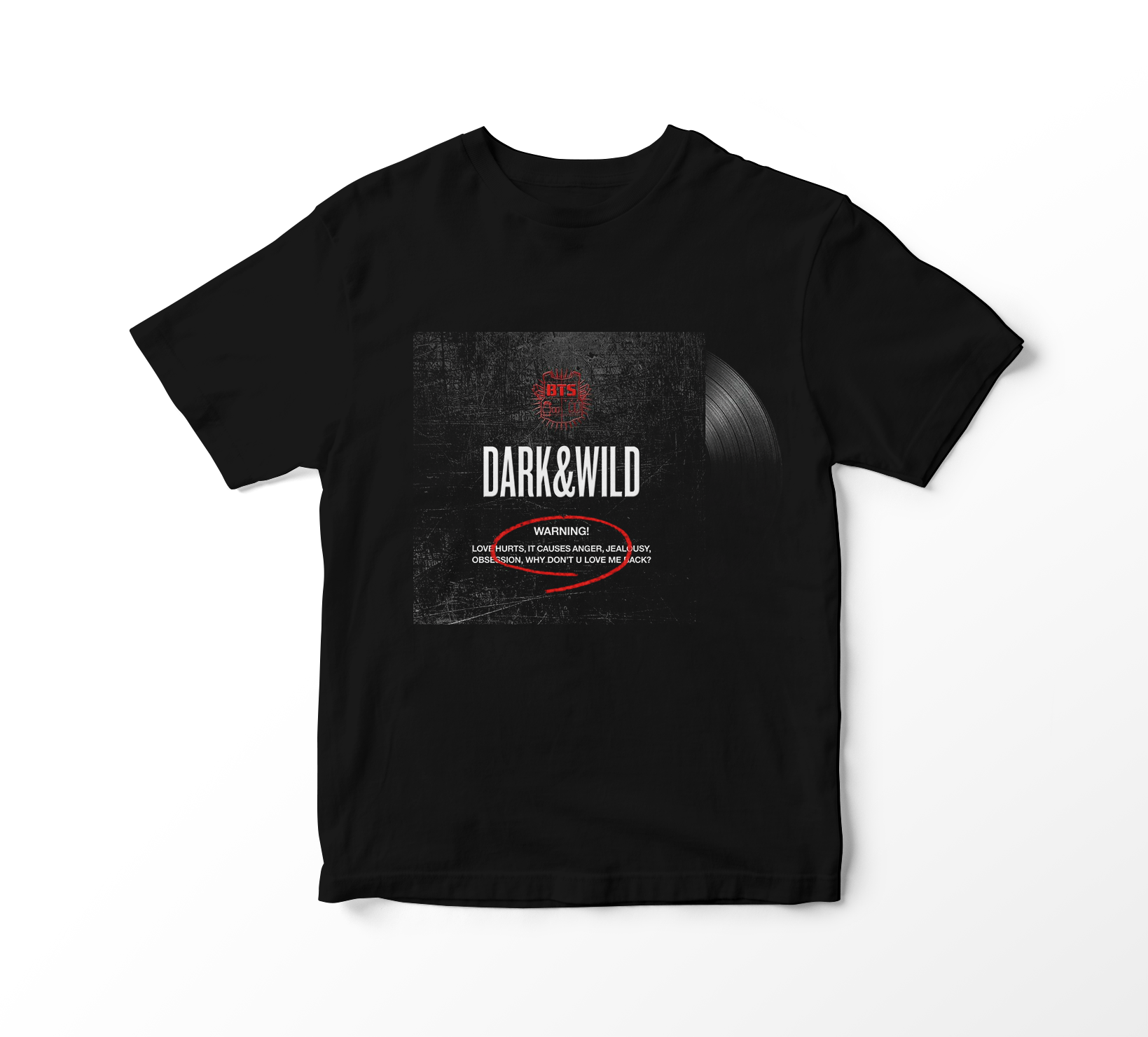 Nome do produto: Camiseta BTS - DARK & WILD Album Vinil