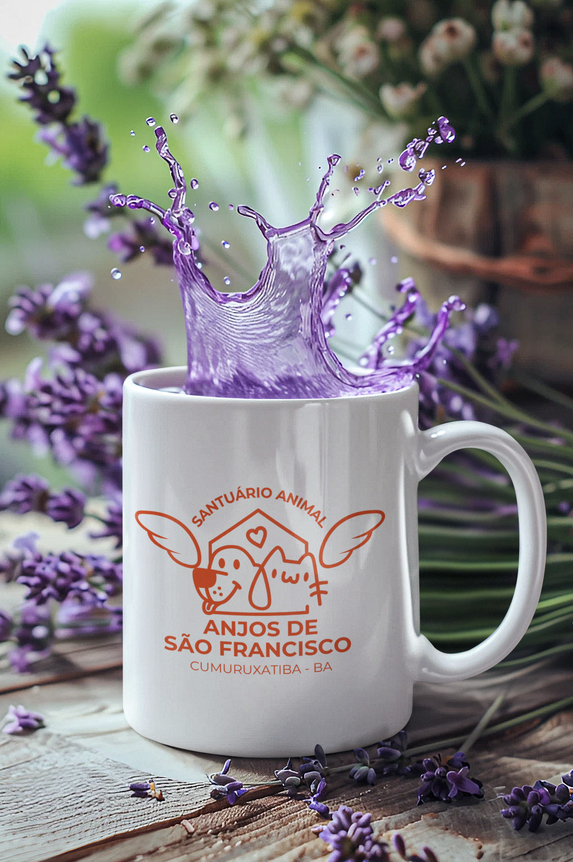 Nome do produto: Caneca Anjos de São Francisco - Cor do Cuidado