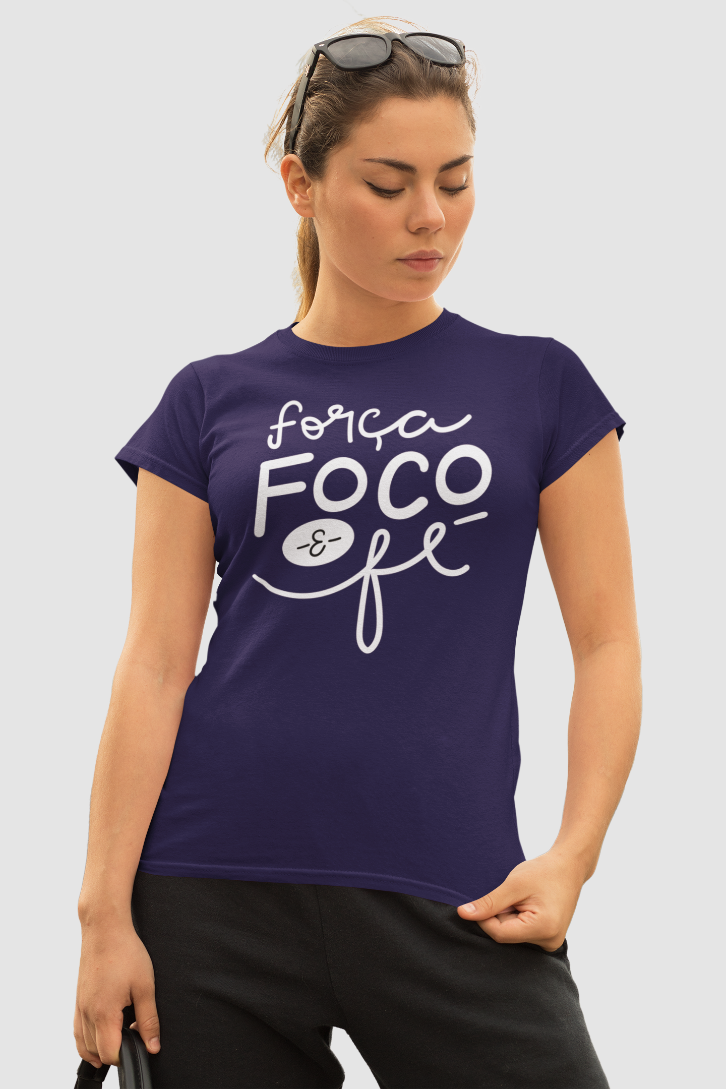 T-shirt Quality Força, Foco, Fé