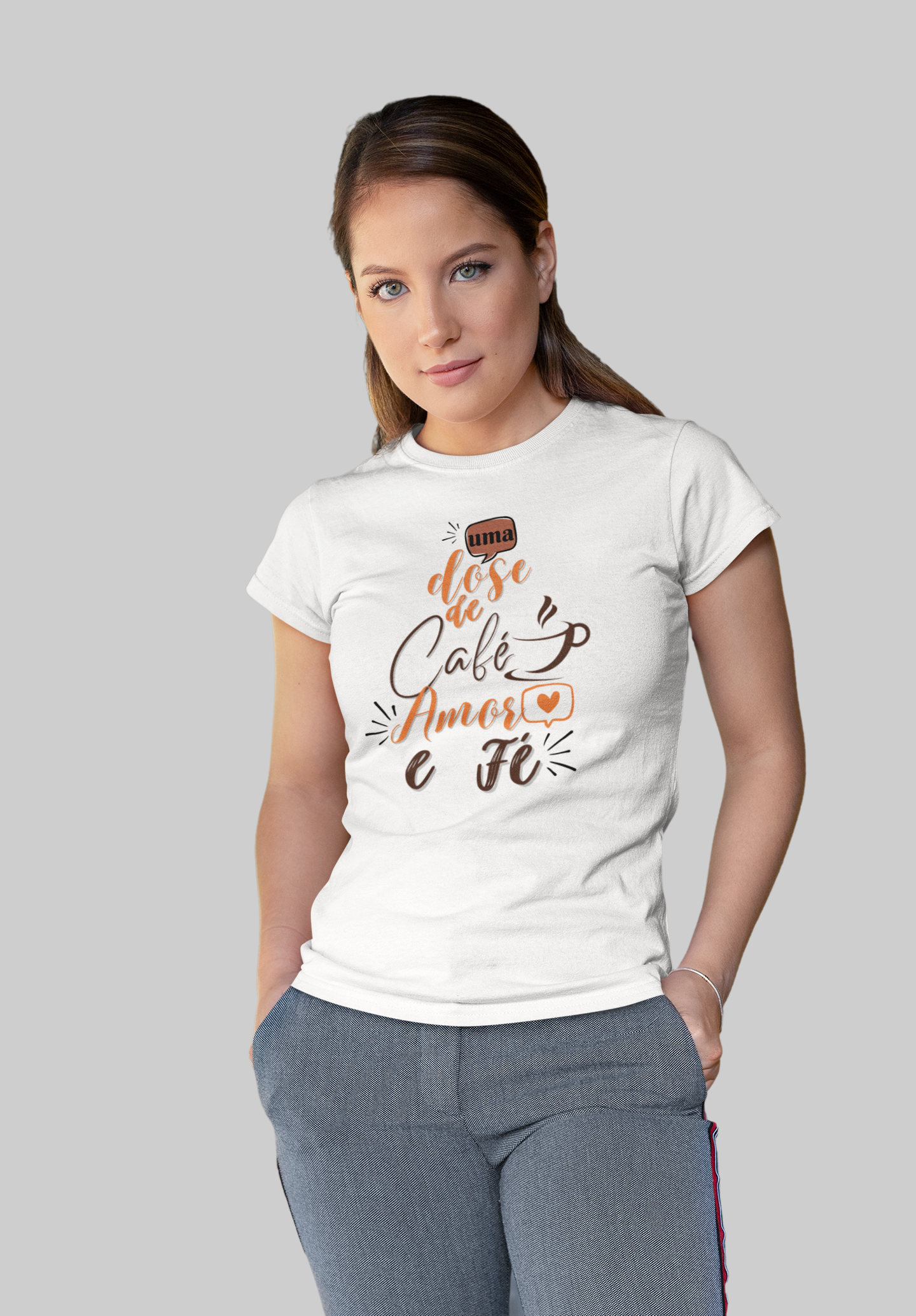 T-shirt Quality Amor e Fé