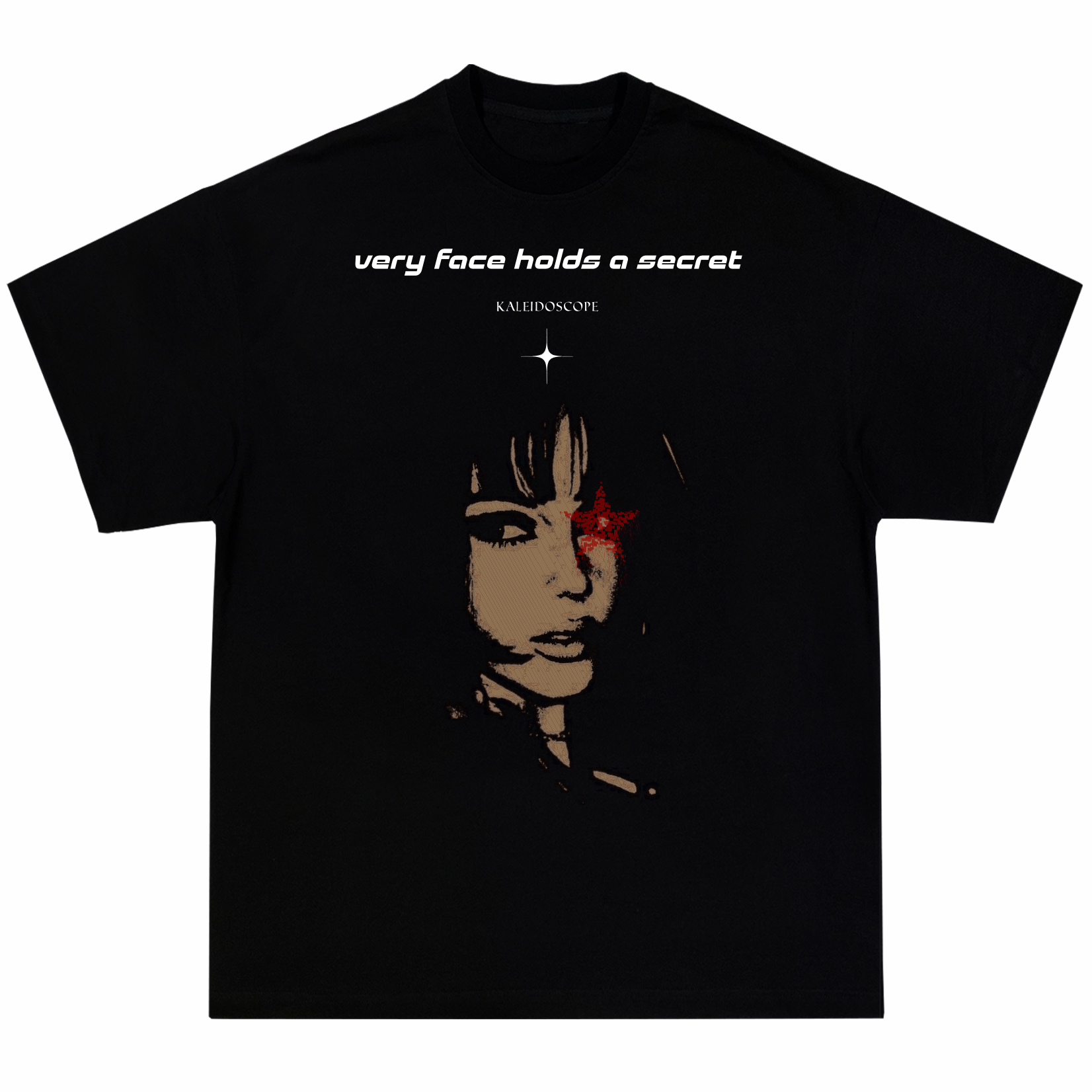 Nome do produto: Camiseta Oversized Preta Kaleidoscope