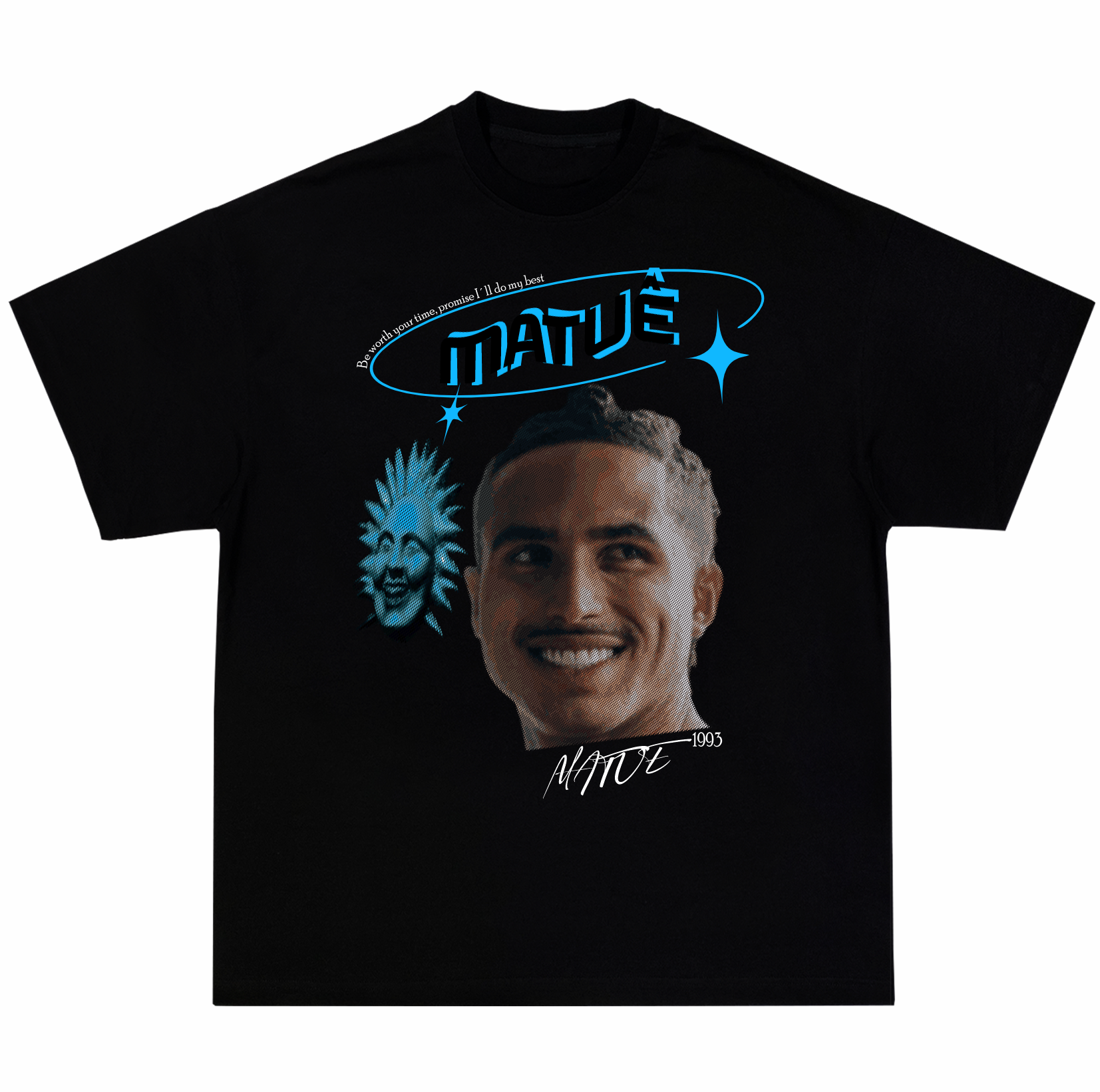 Nome do produto: Camiseta Oversized Preta Y2K Matuê