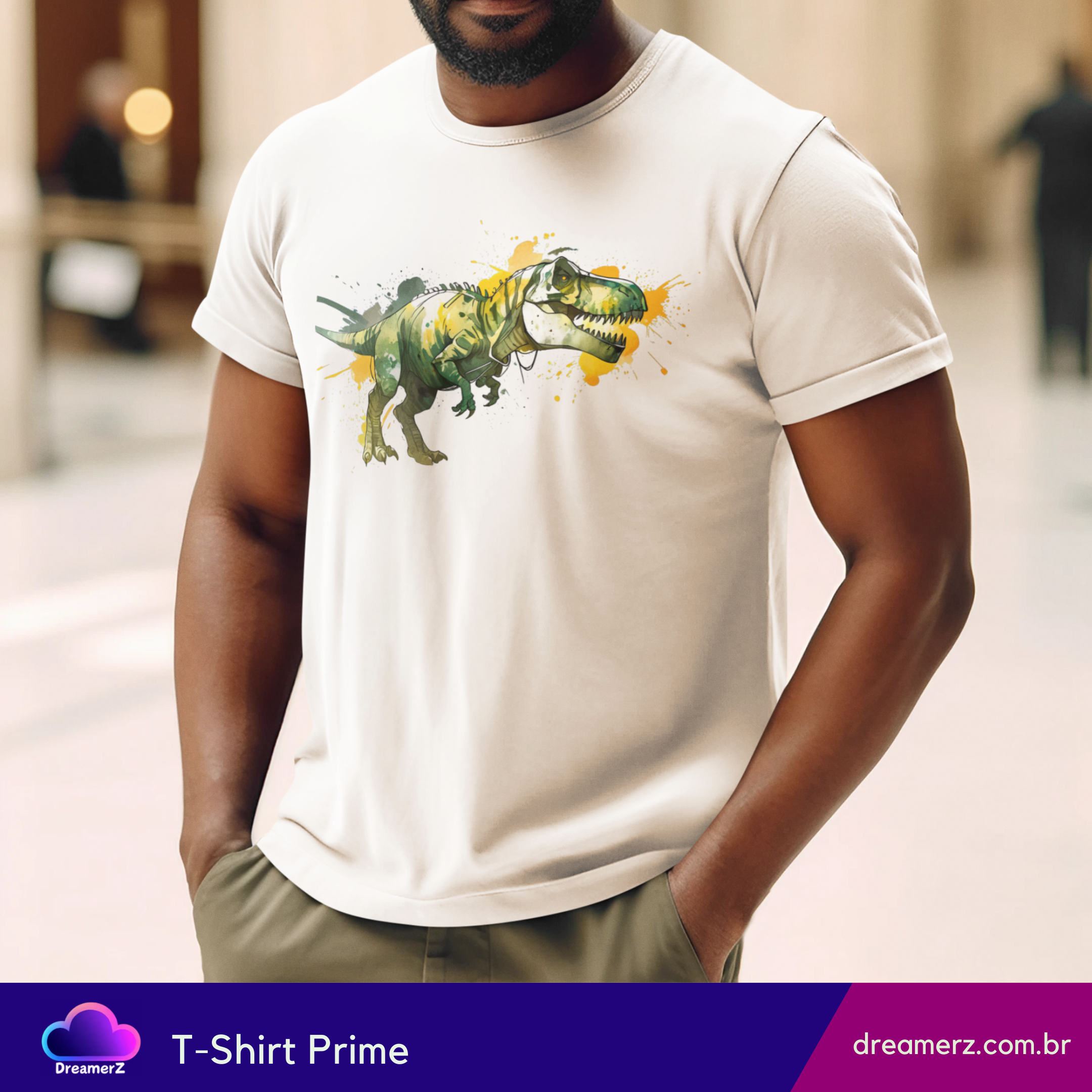 Camiseta T-Rex Splash – O Rei da Era Jurássica