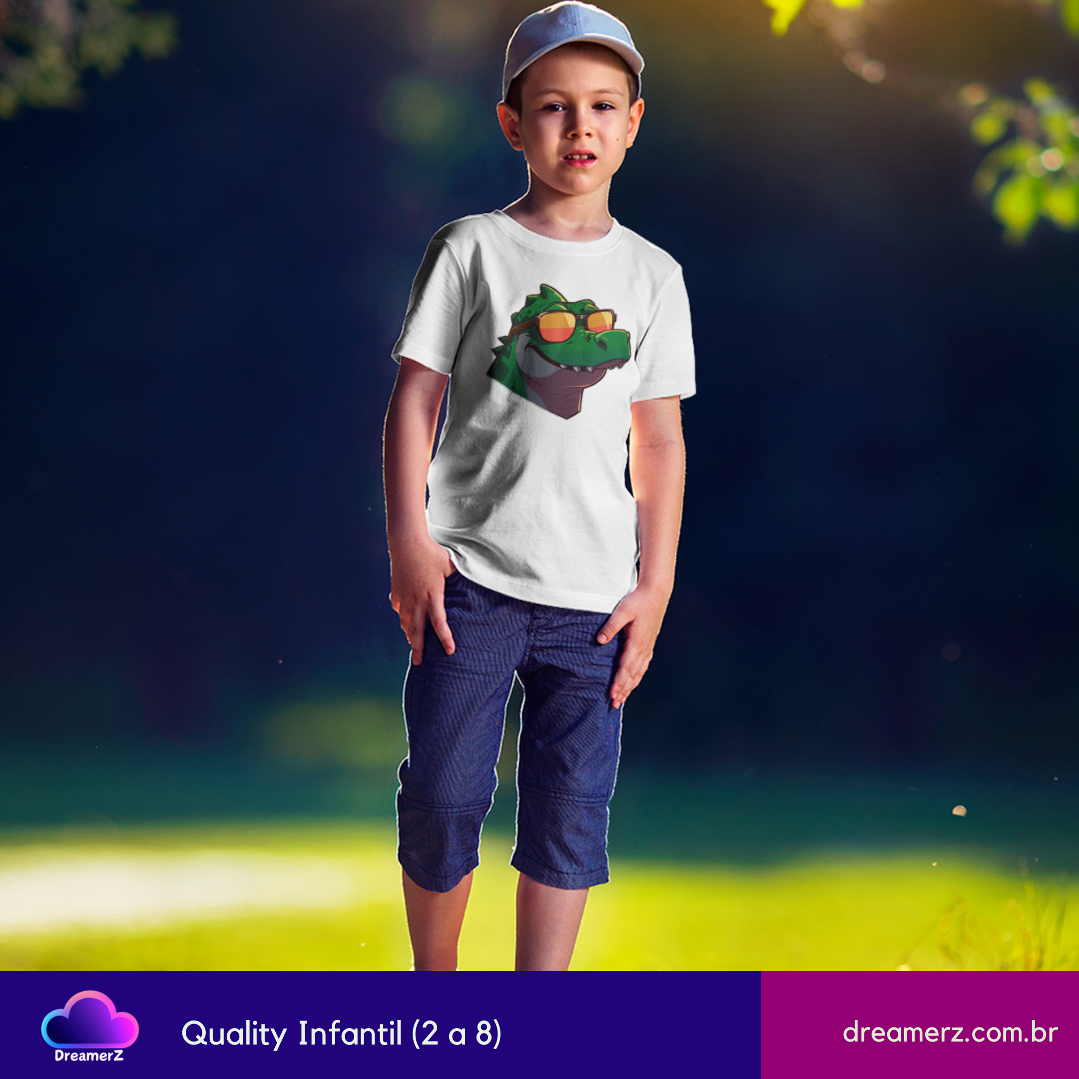 Camiseta Jacaré Descolado – Estilo Selvagem com Óculos Espelhados!