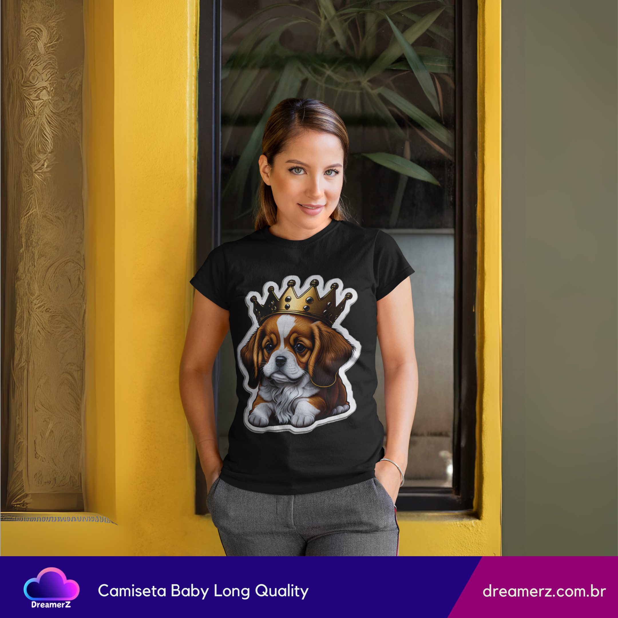 Camiseta Feminina Doguinho Real – Fofo, Fiel e Cheio de Estilo!