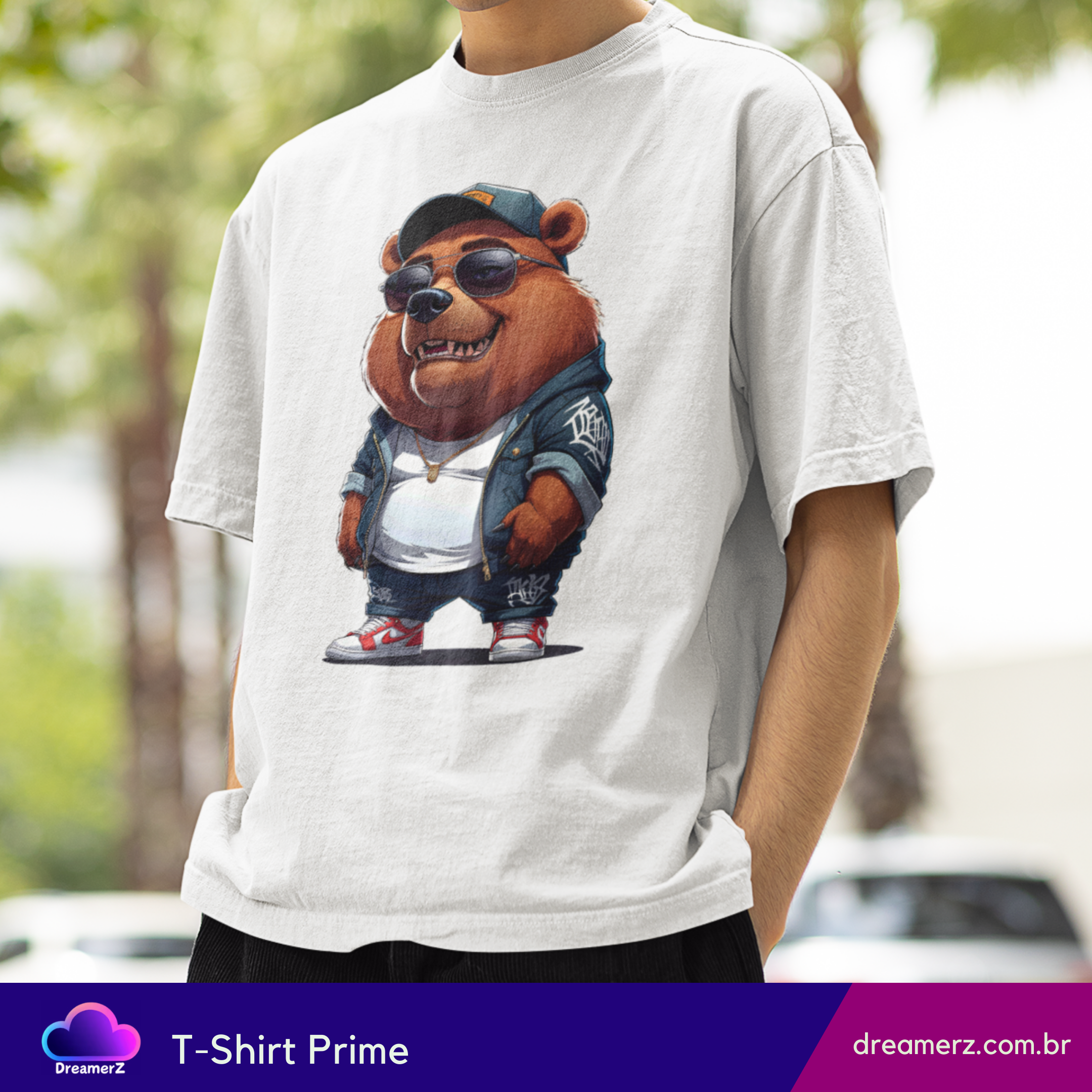 Camiseta Bear Boss – O Urso Mais Respeitado da Quebrada