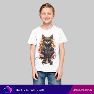 Camiseta Gato Flamejante – Ninguém Segura Esse Estilo
