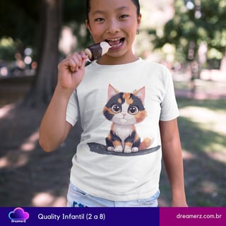Camiseta Gatinha Tricolor – Meiguice que Veste Estilo
