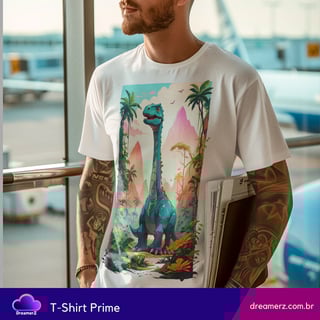 Camiseta Dino Jungle – Estilo Pré-Histórico com Pegada Moderna
