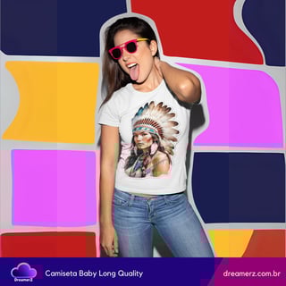 Camiseta Feminina Espírito Guerreiro – Força, Beleza e Raízes em Uma Só Peça