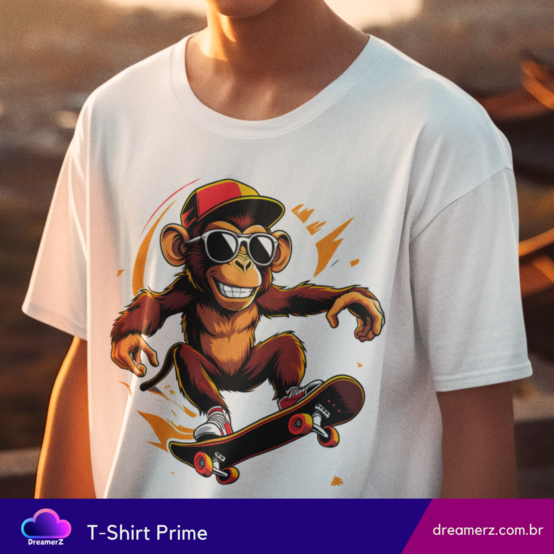 Camiseta MACACO NO OLHO DO TRICK – Estilo em Alta Voltagem
