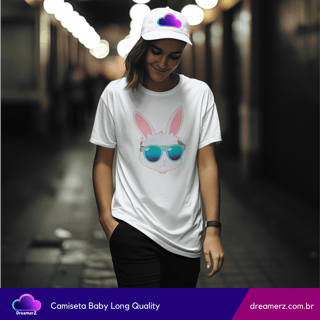 Camiseta Feminina Coelho Estiloso – Use com Atitude e Faça Sucesso!