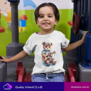 Camiseta Ursinho Músico – Harmonia em Cada Detalhe